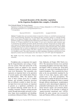 Seasonal Dynamics of the Shoreline Vegetation in the Zapatosa Floodplain Lake Complex, Colombia