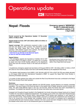 Nepal: Floods GLIDE FL-2008-000104-NPL Operations Update N° 04 2 April 2009