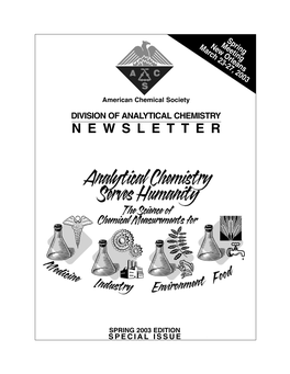SPRING 2003 EDITION SPECIAL ISSUE Division of Analytical Chemistry Newsletter Spring 2003