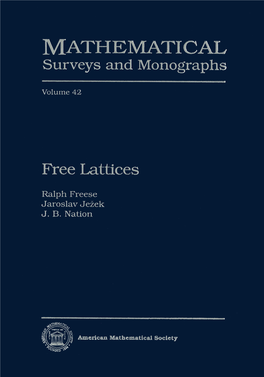 Free Lattices, 1995 41 Hal L