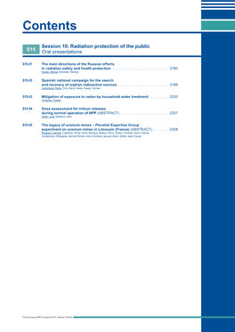 Radiation Protection of the Public S15 Oral Presentations