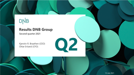 Results DNB Group Second Quarter 2021