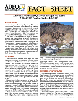 Agua Fria Groundwater Fact Sheet 9-08