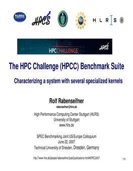 The HPC Challenge (HPCC) Benchmark Suite Characterizing a System with Several Specialized Kernels