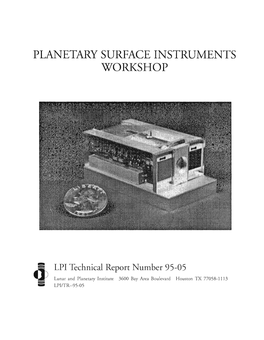 Planetary Surface Instruments Workshop : Held at Houston, Texas