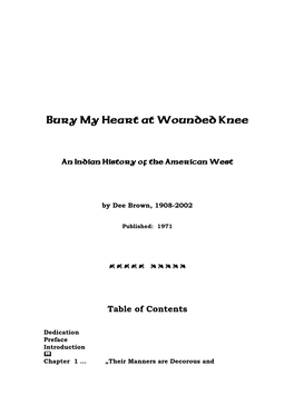 Bury My Heart at Wounded Knee