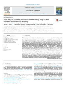 Assessing the Cost-Effectiveness of a Fish Stocking Program in a Culture-Based Recreational Fishery