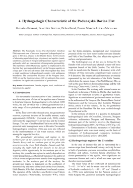 4. Hydrogeologic Characteristic of the Podunajská Rovina Flat