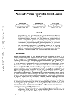 Adaptively Pruning Features for Boosted Decision Trees