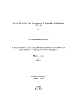 Zulu Experiences in Britain and the United States, 1879-1884