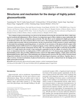 Structures and Mechanism for the Design of Highly Potent Glucocorticoids