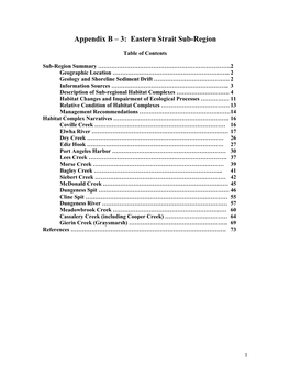 Appendix B – 3: Eastern Strait Sub-Region