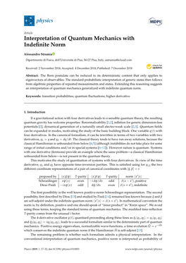 Interpretation of Quantum Mechanics with Indefinite Norm