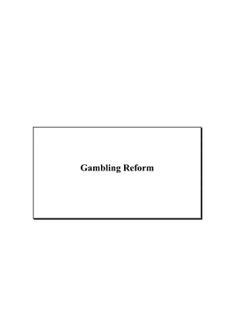 Gambling Reform