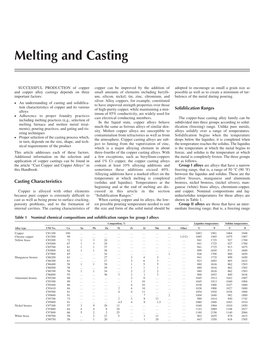 Melting and Casting