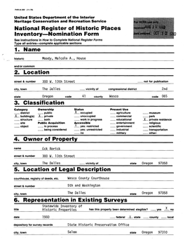 National Register of Historic Places Inventory—Nomination Form 1