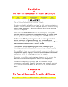 Constitution of the Federal Democratic Republic of Ethiopia