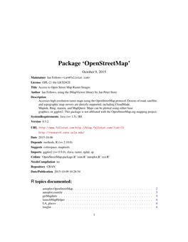 Package 'Openstreetmap'