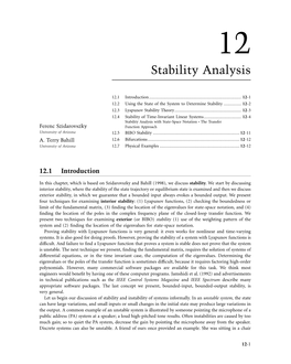 Stability Analysis