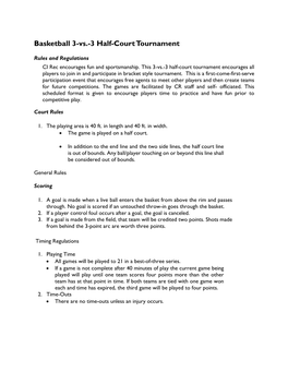 Basketball 3-Vs.-3 Half-Court Tournament