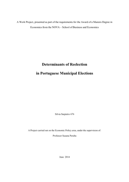 Determinants of Reelection in Portuguese Municipal Elections