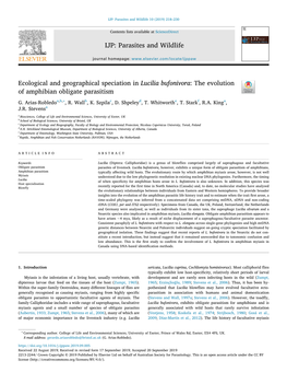 Ecological and Geographical Speciation in Luciliabufonivora