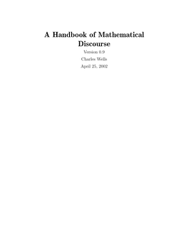 A Handbook of Mathematical Discourse