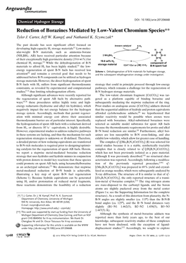 Reduction of Borazines Mediated by Lowvalent Chromium Species