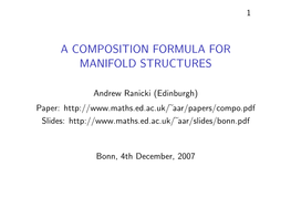 A Composition Formula for Manifold Structures