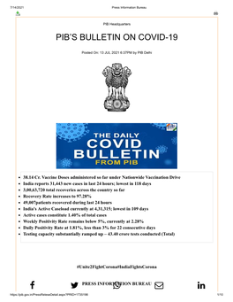 Pib's Bulletin on Covid-19