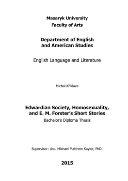 Department of English and American Studies English Language And