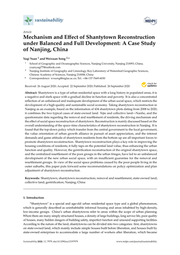 Mechanism and Effect of Shantytown Reconstruction Under Balanced