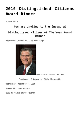 2019 Distinguished Citizens Award Dinner,Online