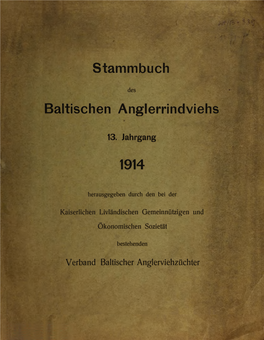 Stammbuch Baltischen Anglerrindviehs 1914