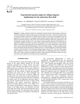 Experimental Ejection Angles for Oblique Impacts: Implications for the Subsurface Flow-Field