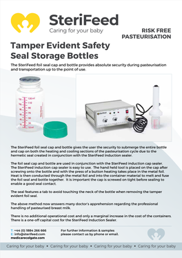 Tamper Evident Safety Seal Storage Bottles