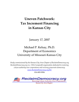 Uneven Patchwork: Tax Increment Financing in Kansas City