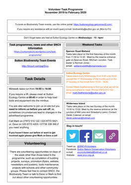 Volunteering Task Details