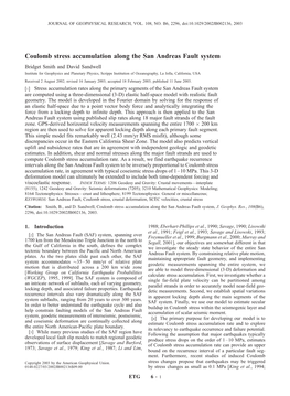 Coulomb Stress Accumulation Along the San Andreas Fault System