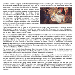 Christians Breathed a Sigh of Relief When Constantine Proclaimed Christianity the State Religion, Believing This Would End the Bloodshed and Martyrdom