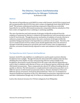 The Chlorine / Cyanuric Acid Relationship and Implications for Nitrogen Trichloride by Richard A