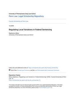 Regulating Local Variations in Federal Sentencing