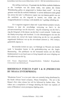 Rhodesian Forces Part I & Ii