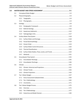 Central Lake Ontario Source Protection Area Water Budget and Stress Assessment Approved July 24, 2015