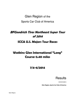 Bfgoodrich Tires Northeast Super Tour of 2014 SCCA U.S