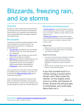 Blizzards, Freezing Rain, and Ice Storms