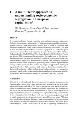 1 a Multi-Factor Approach to Understanding Socio-Economic Segregation in European Capital Cities1