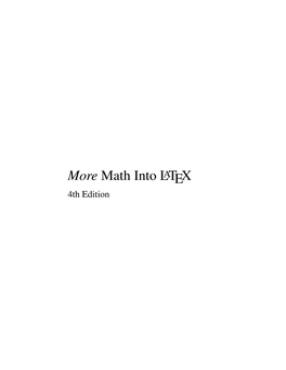 Math Into LATEX 4Th Edition