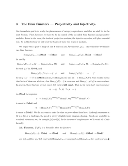 3 the Hom Functors — Projectivity and Injectivity