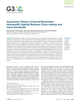 Asymmetric Fitness of Second-Generation Interspecific